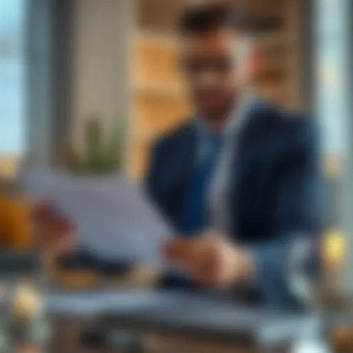 Close-up of a confident professional reviewing a contract