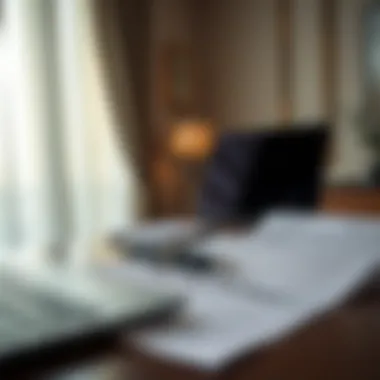 Legal Documents Legal documents and a laptop on a desk