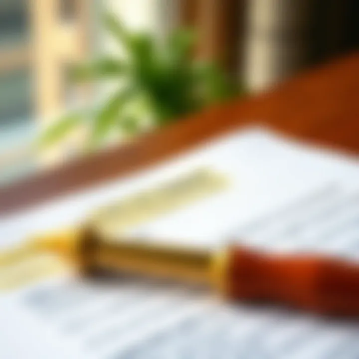 Key legal terms highlighted on a contract