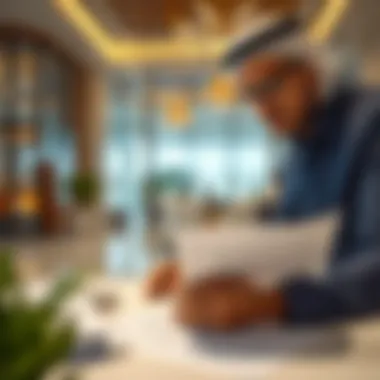 Navigating Property Transactions in Dubai Investor analyzing property documentation