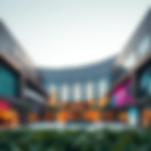 Exterior view of Madinat Zayed Shopping Centre showcasing modern architecture