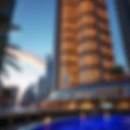 Stunning view of Millennium Tower Dubai showcasing its architectural brilliance