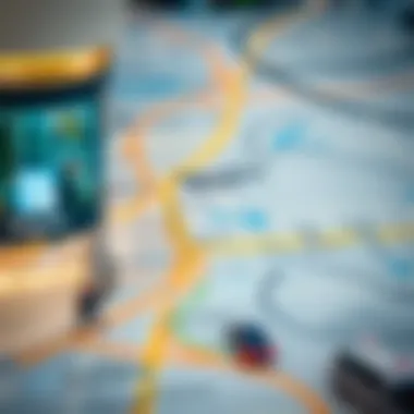 Map highlighting the routes from metro stations to Nakheel Mall