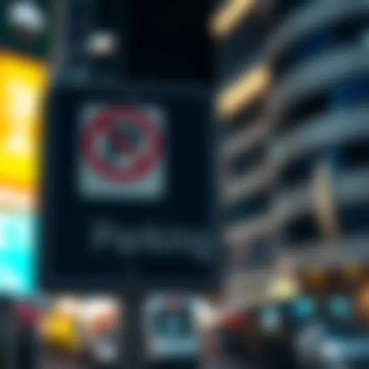 Parking Regulation Signage at DIFC Signage indicating parking regulations at DIFC