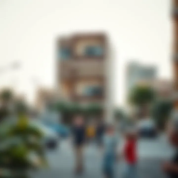 Vibrant Neighborhood in Dubai Vibrant neighborhood in Dubai highlighting community life