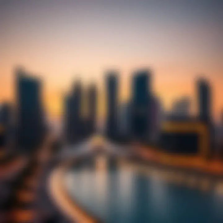 Dubai's Luxurious Skyline Stunning skyline of Dubai showcasing luxury residences