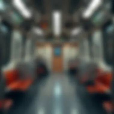 Interior of Metro Train in Dubai Interior of a metro train showcasing passenger comfort