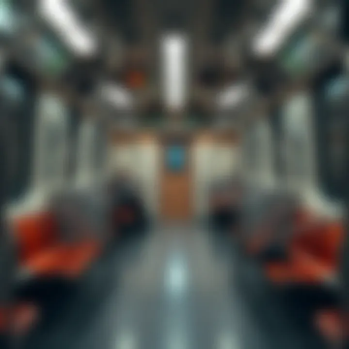 Interior of Metro Train in Dubai Interior of a metro train showcasing passenger comfort