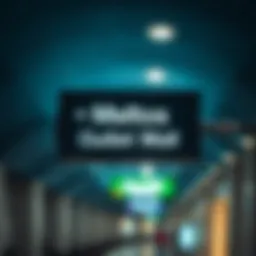 Metro station sign indicating proximity to Dubai Outlet Mall