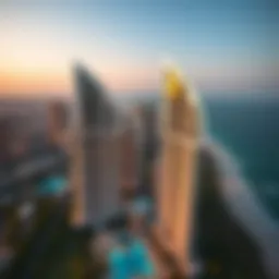 Aerial view of Palm Towers showcasing its stunning architecture.