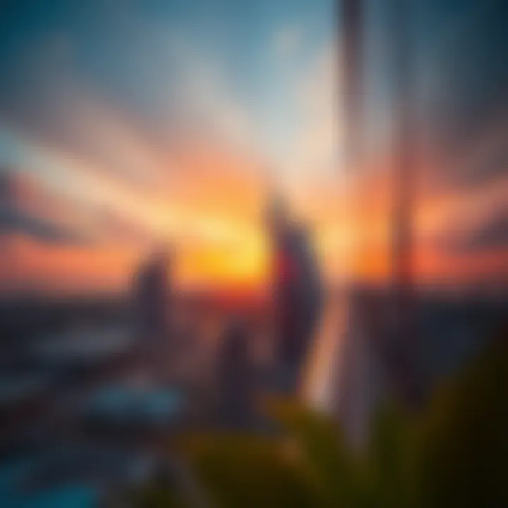 Panoramic Sunset View from Palm Towers Panoramic sunset view from the balconies of Palm Towers.