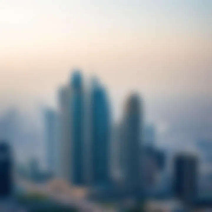 Panoramic skyline view featuring Sahara Towers