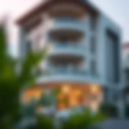 Elegant facade of Sannat Residency showcasing modern architecture