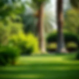 Serene park setting with lush greenery