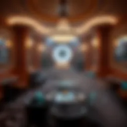 A luxurious shisha lounge with ornate decor