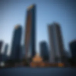 Exterior view of The Point Tower showcasing its unique architectural design against the Dubai skyline