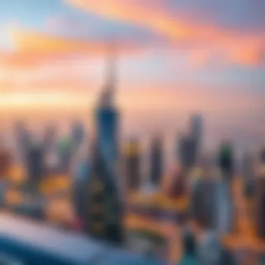 Breathtaking Cityscape from The Point Tower Panoramic view from the top of The Point Tower overlooking Dubai's vibrant cityscape