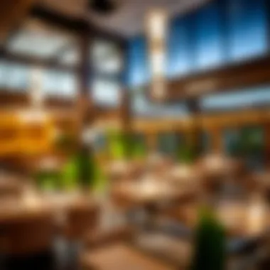 Luxurious Restaurant Ambiance for Iftar in Dubai A luxurious restaurant ambiance during Iftar time in Dubai