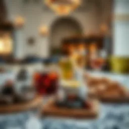 Traditional Iftar spread featuring dates and refreshing drinks