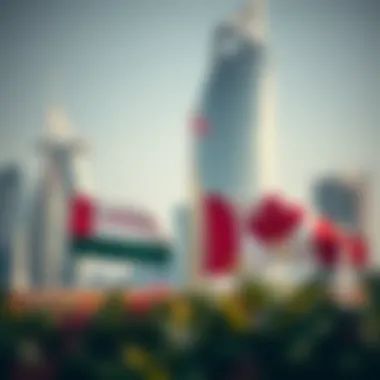 Cultural Symbols of Dubai and Canada Cultural symbols representing Dubai and Canada side by side