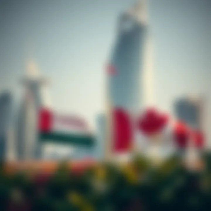 Cultural Symbols of Dubai and Canada Cultural symbols representing Dubai and Canada side by side