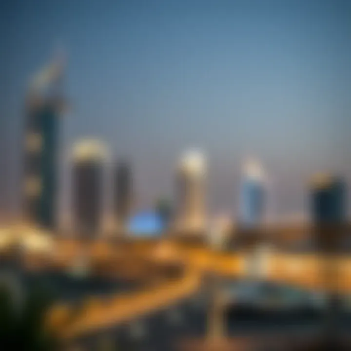 Dubai skyline during holidays