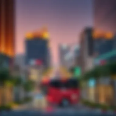 Thriving Enterprises in a Business Park A bustling business park with thriving enterprises and advanced infrastructure