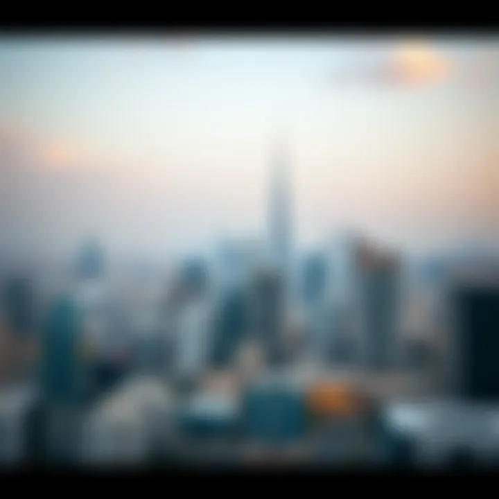 A detailed view of Dubai's skyline with real estate developments