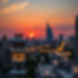 A beautiful sunset over Dubai during Ramadan, signaling the time for iftar