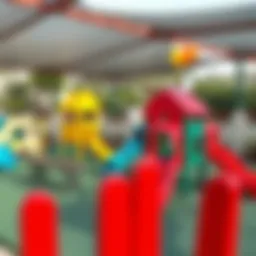 A serene outdoor play area in a nursery showcasing engaging play structures.