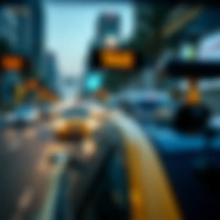 Luxury Taxi Experience in Dubai A luxurious taxi on Dubai streets