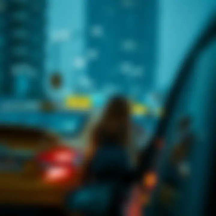 Using Taxi Apps in Dubai Passengers using a taxi app in Dubai