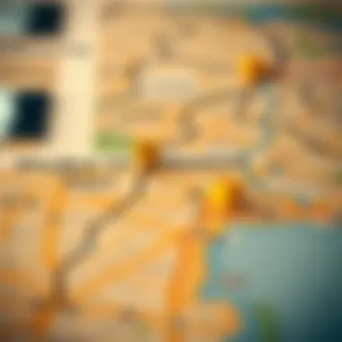 Dubai Taxi Routes Map Map of Dubai highlighting taxi routes