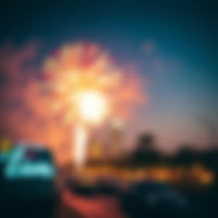 Celebratory fireworks display during UAE public holiday